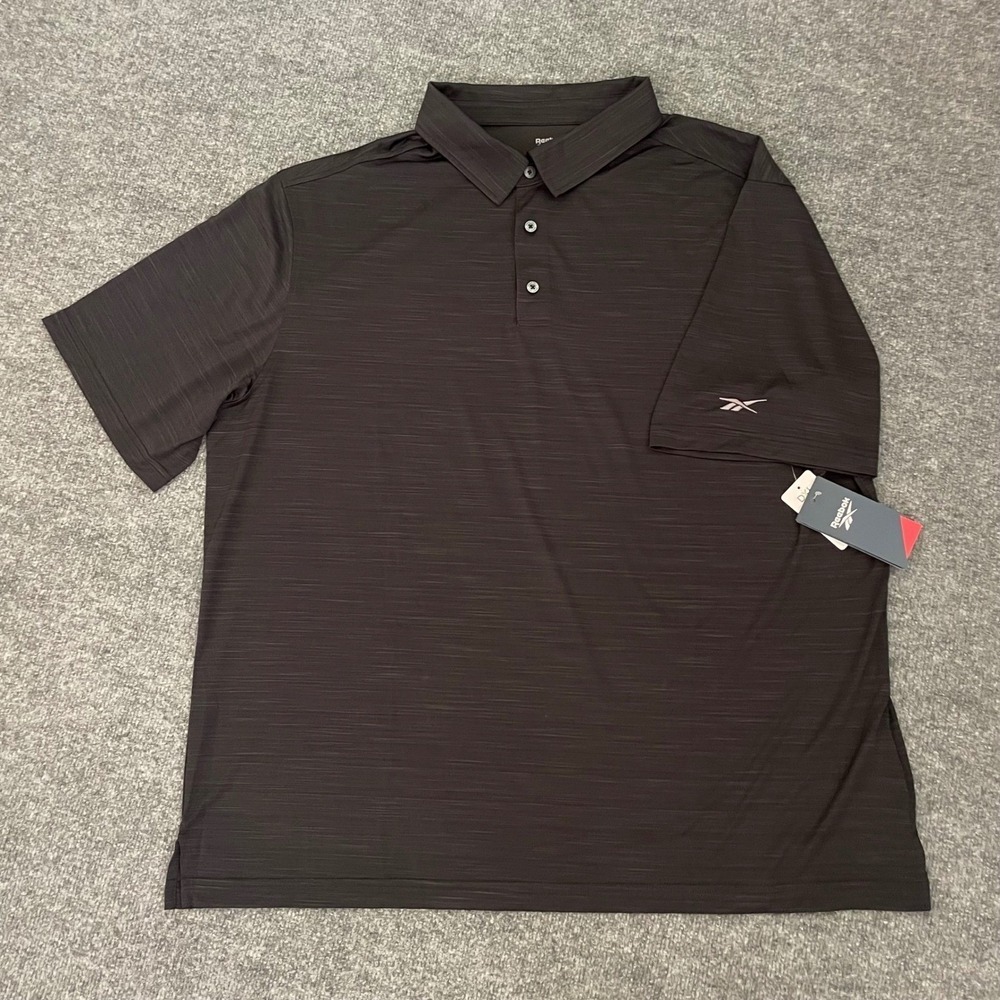 NWT Reebok Golf Polo Shirt 2XL Speedwick Mens Big and Tall Short Sleeve Black